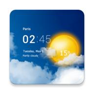 Transparent clock and weather Logo