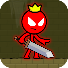 down Red Stick Boy: Adventure Game